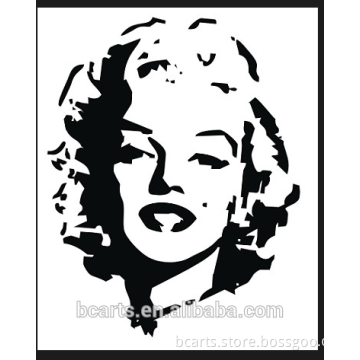 Black and white portrait Marilyn oil painting , pop painting for home decoration